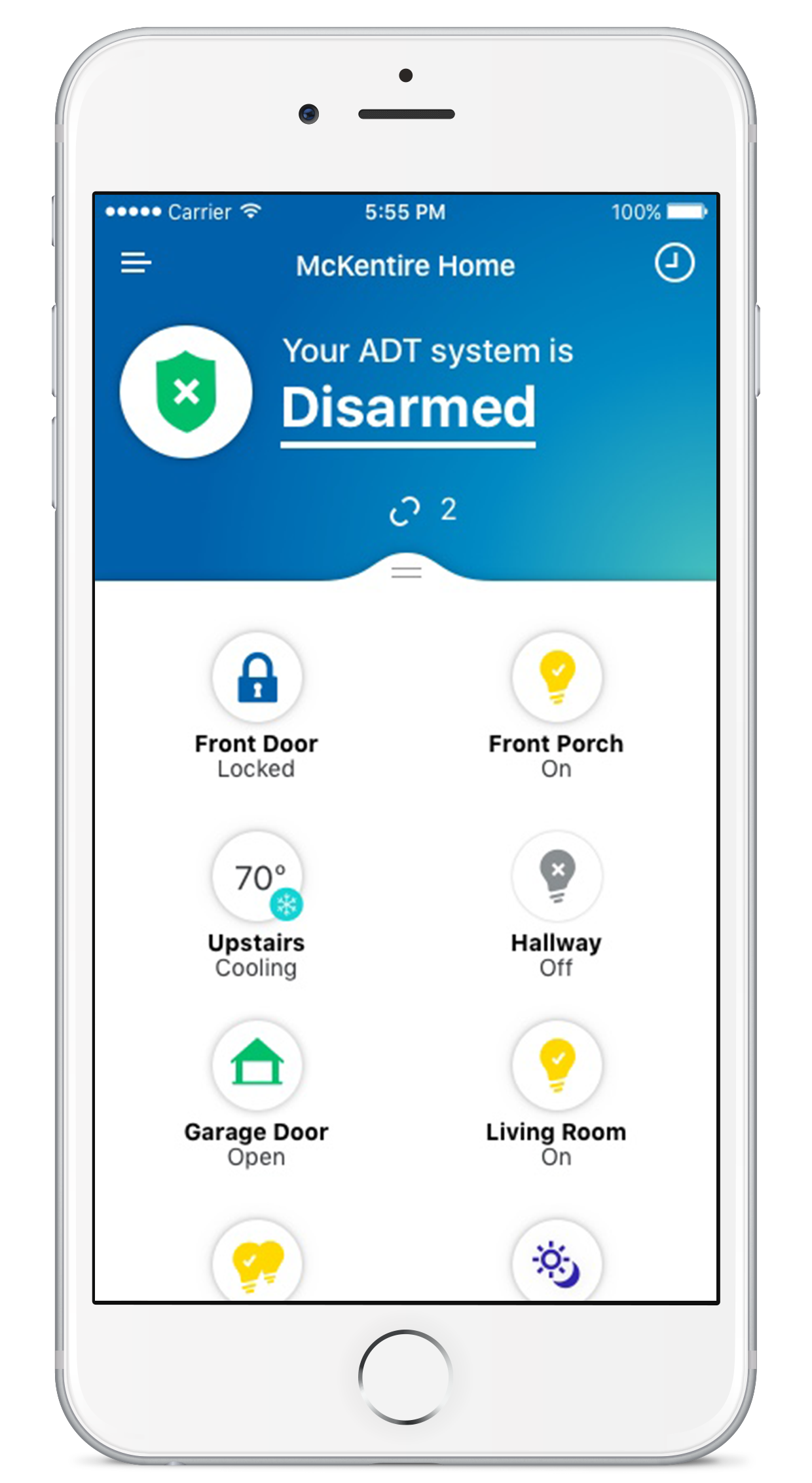 alarm arm/disarm from app