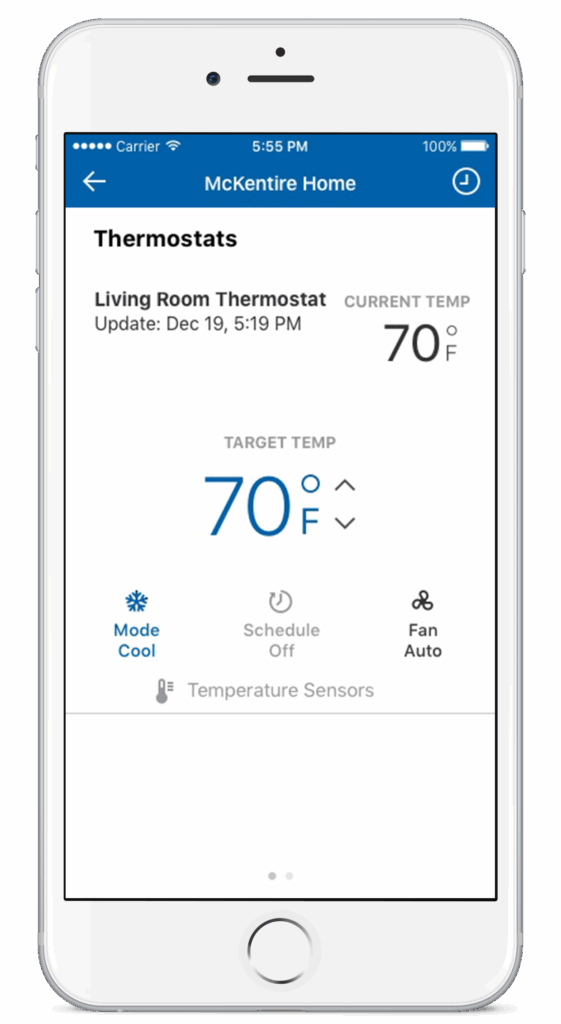 Smart thermostat app