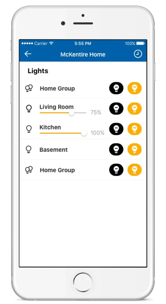 Home automation control app