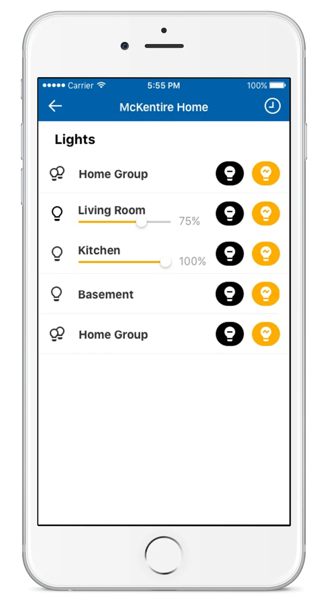 Home automation control app