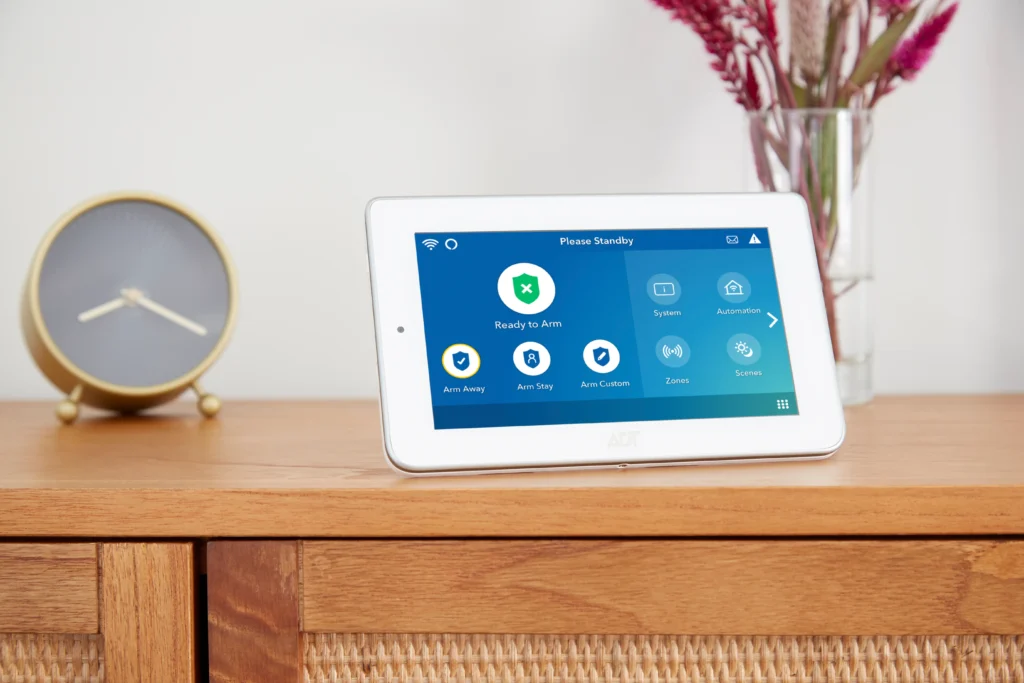 Home security touchscreen panel